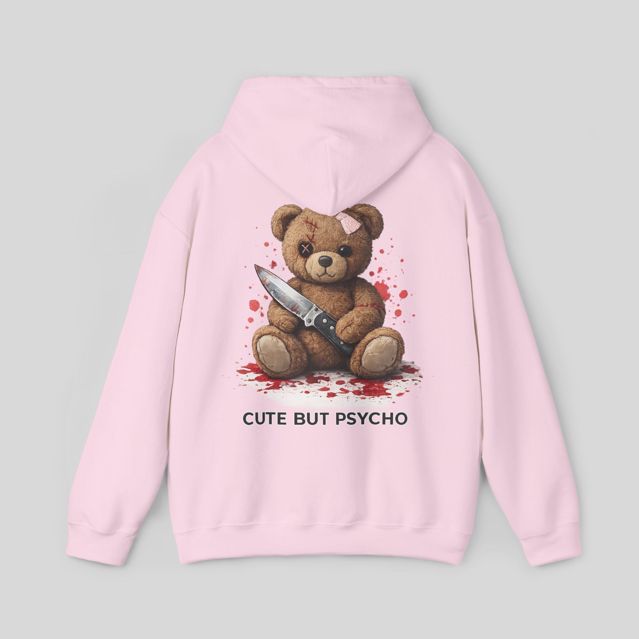 Teddy Bear Graphic Hoodie Pink