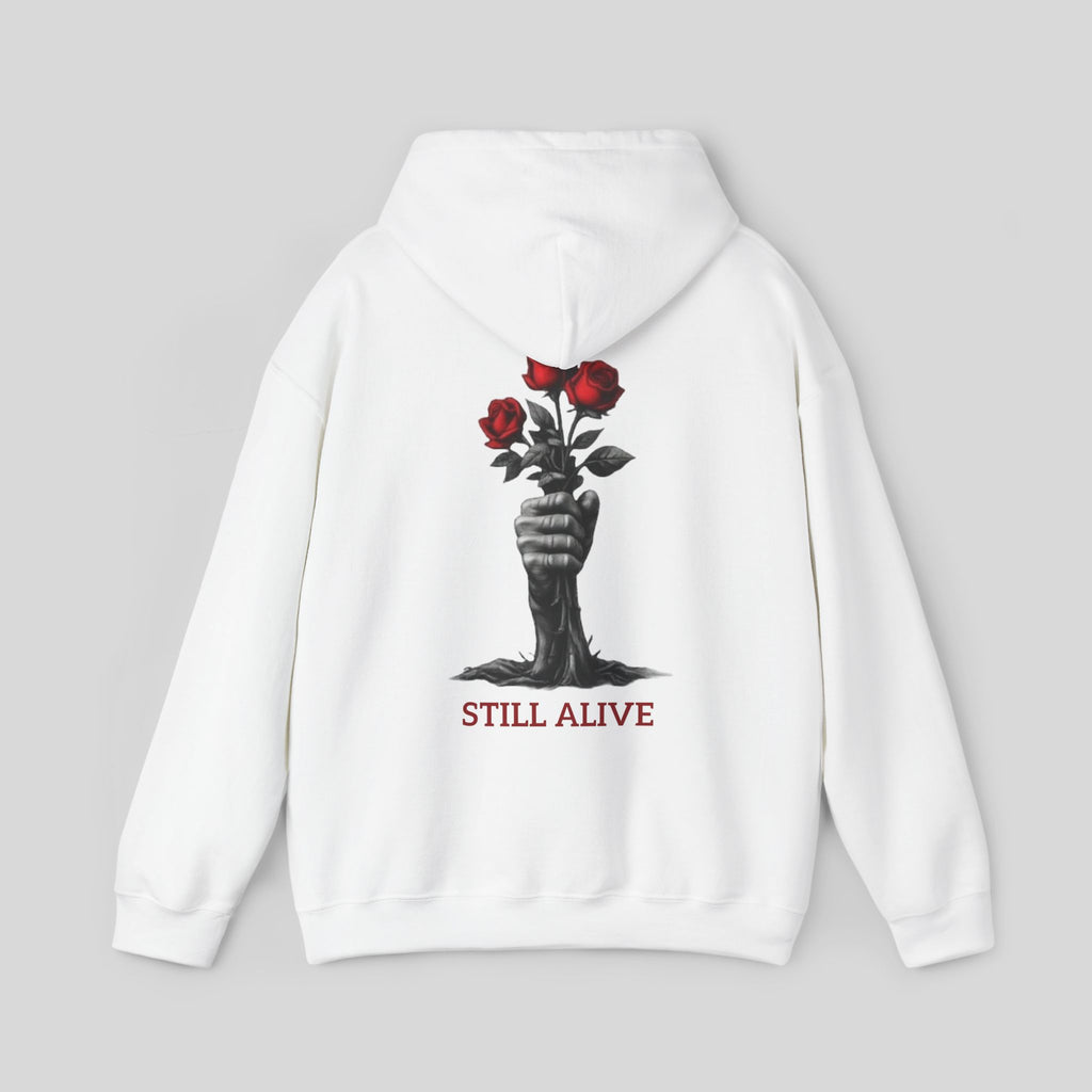 Roses Graphic Hoodie White