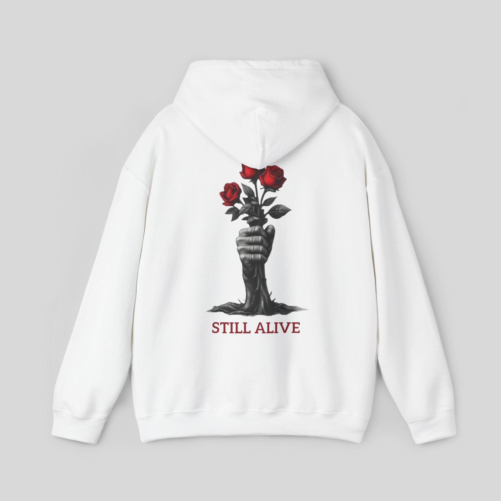 Roses Graphic Hoodie White