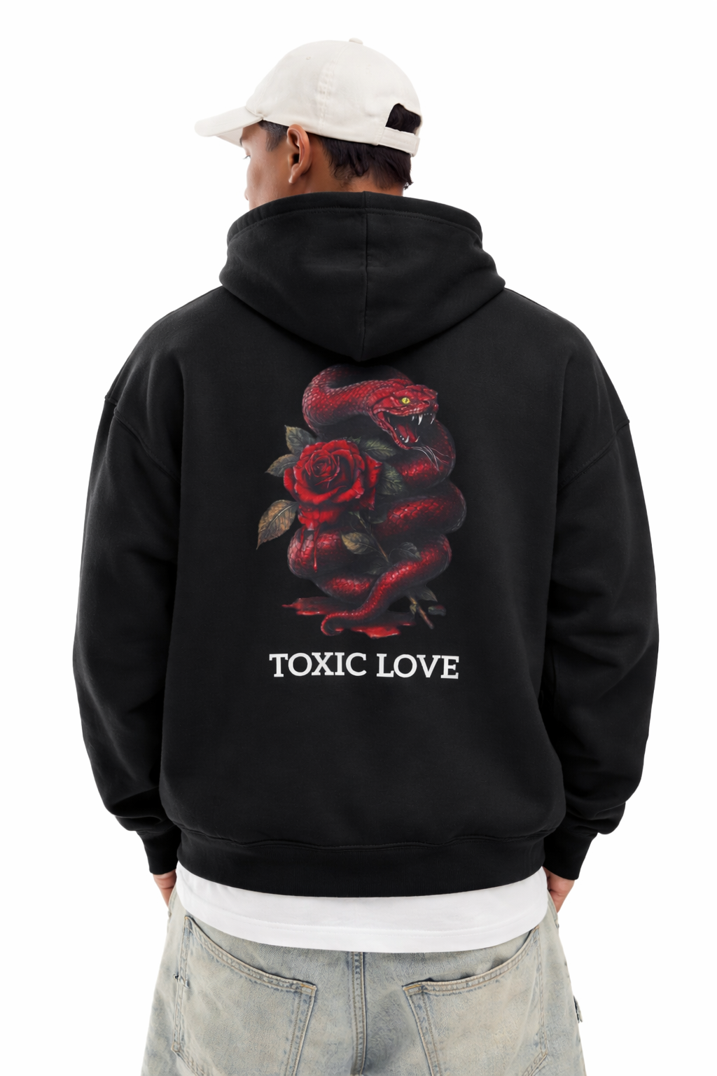 Snake Graphic Hoodie Black