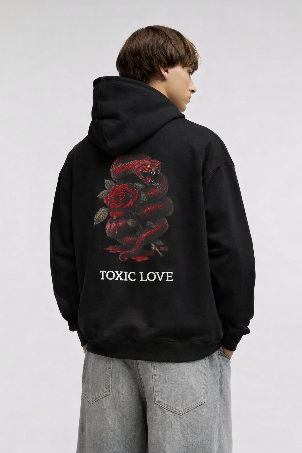 Snake Graphic Hoodie Black