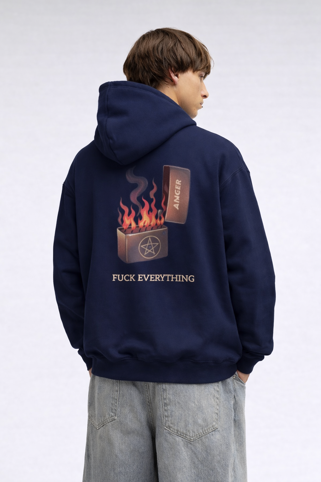 Lighter Graphic Hoodie Navy