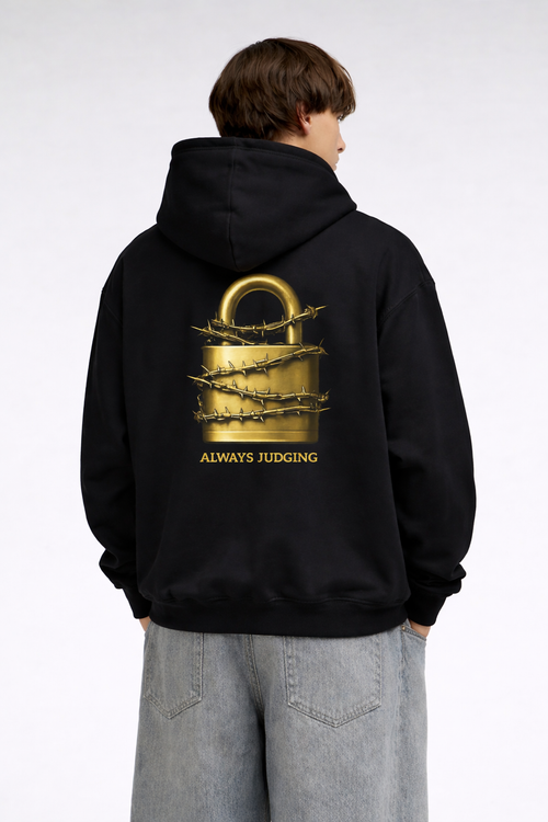 Padlock Graphic Hoodie Black