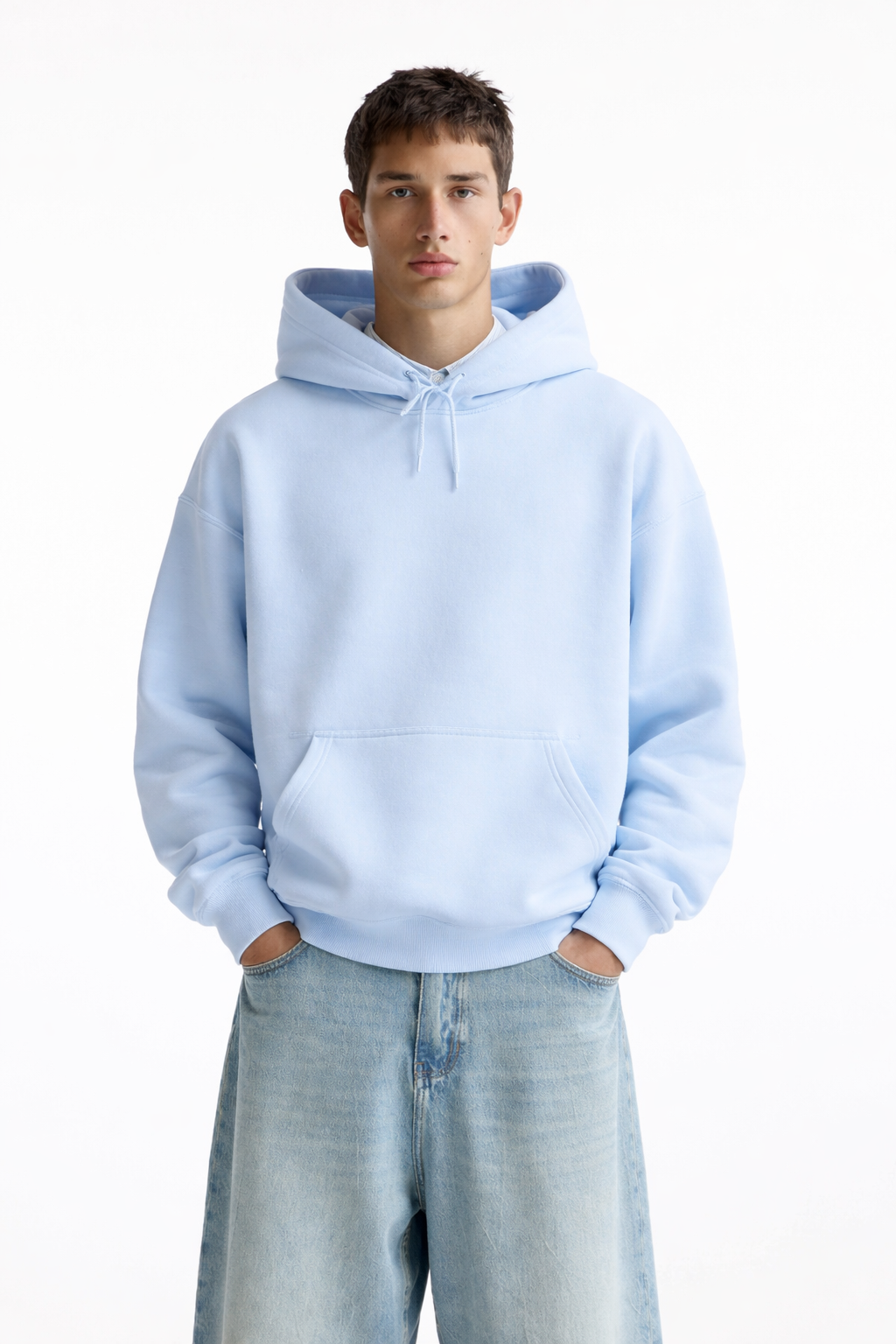 Padlock Graphic Hoodie Light Blue