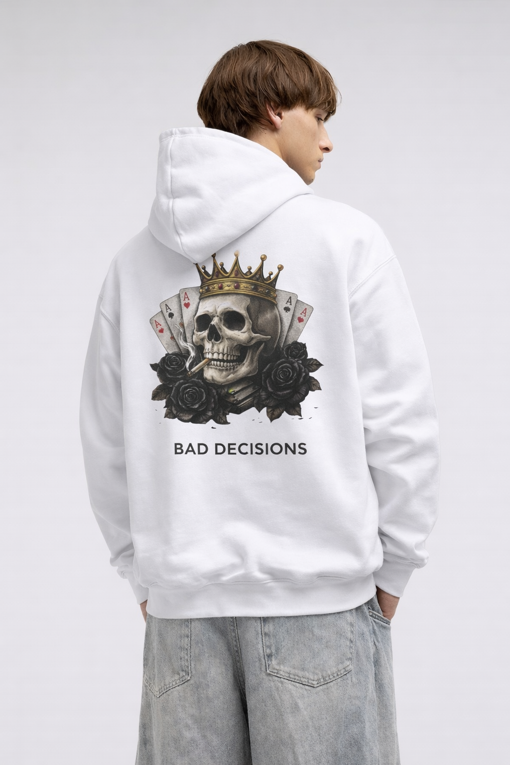 Skull Graphic Hoodie White